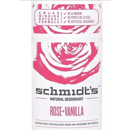 Schmidt's Rose + Vanilla Natural Deodorant Stick, 2.65