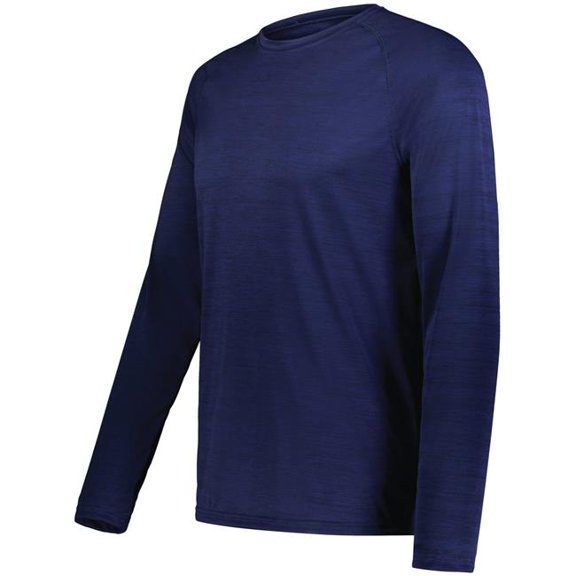 Holloway All-Pro Long Sleeve T-Shirt, Navy Heather - Extra Large