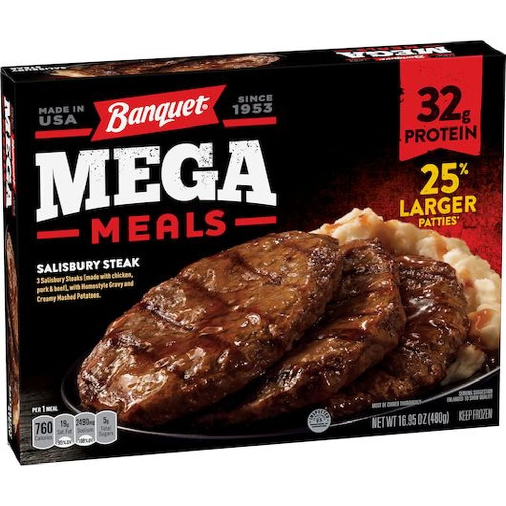 (8 Pack) Banquet Mega Meals Salisbury Steak, 16.95 oz.