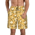 thumbnail image 2 of Uemuo Daisies Flowers Pattern Men's Swim Trunks Hawaiian Beach Bathing Suit Swimsuits Beach Quick-Dry Shorts with Pockets-Small, 2 of 9