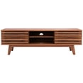 thumbnail image 4 of SAFAVIEH Esma Farmhouse 2 Shelf Rectangle Media Stand, Walnut (58.7 in. W x 15.2 in. D x 18.6 in. H), 4 of 14