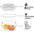 thumbnail image 6 of WhiteRhino 15 Packs Glass Food Storage Container with Lids,Stackable Square Meal Prep Containers for Kitchen,Round Glass Lunch Box, 6 of 8