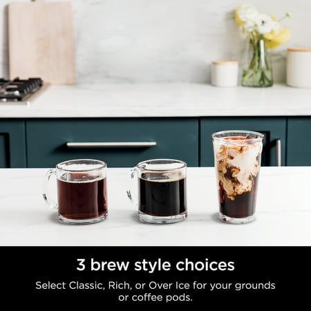 Ninja - DualBrew Hot & Iced Coffee Maker, Single-Serve, compatible with K-Cups & 12-Cup Drip Coffee Maker - Black/Stainless Steel