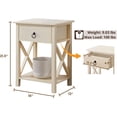 Small Night Stand with Storage Shelf and Drawer, Wood Nightstand for ...