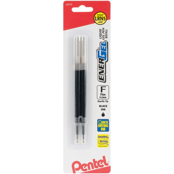 Pentel EnerGel Pen Refill Ink For .5mm Needle Tip Pen 2/PkgBlack