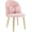 Pink-teddy Fleece, variant on JOYMOR Vanity Chair with Back & Pillow, Armless Desk Chair No Wheels, Cute Small Makeup Chair with Ajustable Gold Legs