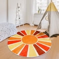 thumbnail image 4 of Sun Kids Rug,5.2 ft Rainbow Kids Rugs for Room,Non-Slip Washable Round Kid playroom rug,Ultra Soft Circle Nursery Rug Colorful Kids Area Rug for Kid Room Classroom Bedroom Living Room Decor（Orange）, 4 of 9