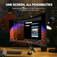 thumbnail image 2 of CRUA 32" Curved UHD 4K Monitor, 160Hz Refresh, 1500R Curvature, Black with RGB Lighting and Built-in Speakers, 2 of 9