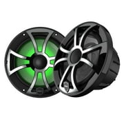 Wet Sounds REVO 8-XSB-SS Black XS / Stainless Overlay Grill 8 Inch Marine LED Coaxial Speakers (pair)