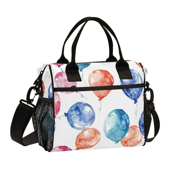 Ckdifva Watercolor Balloons Cooler Bag Cooler Cooling Tote Lunch Bag Lunch Box Front Pocket with Shoulder Strap