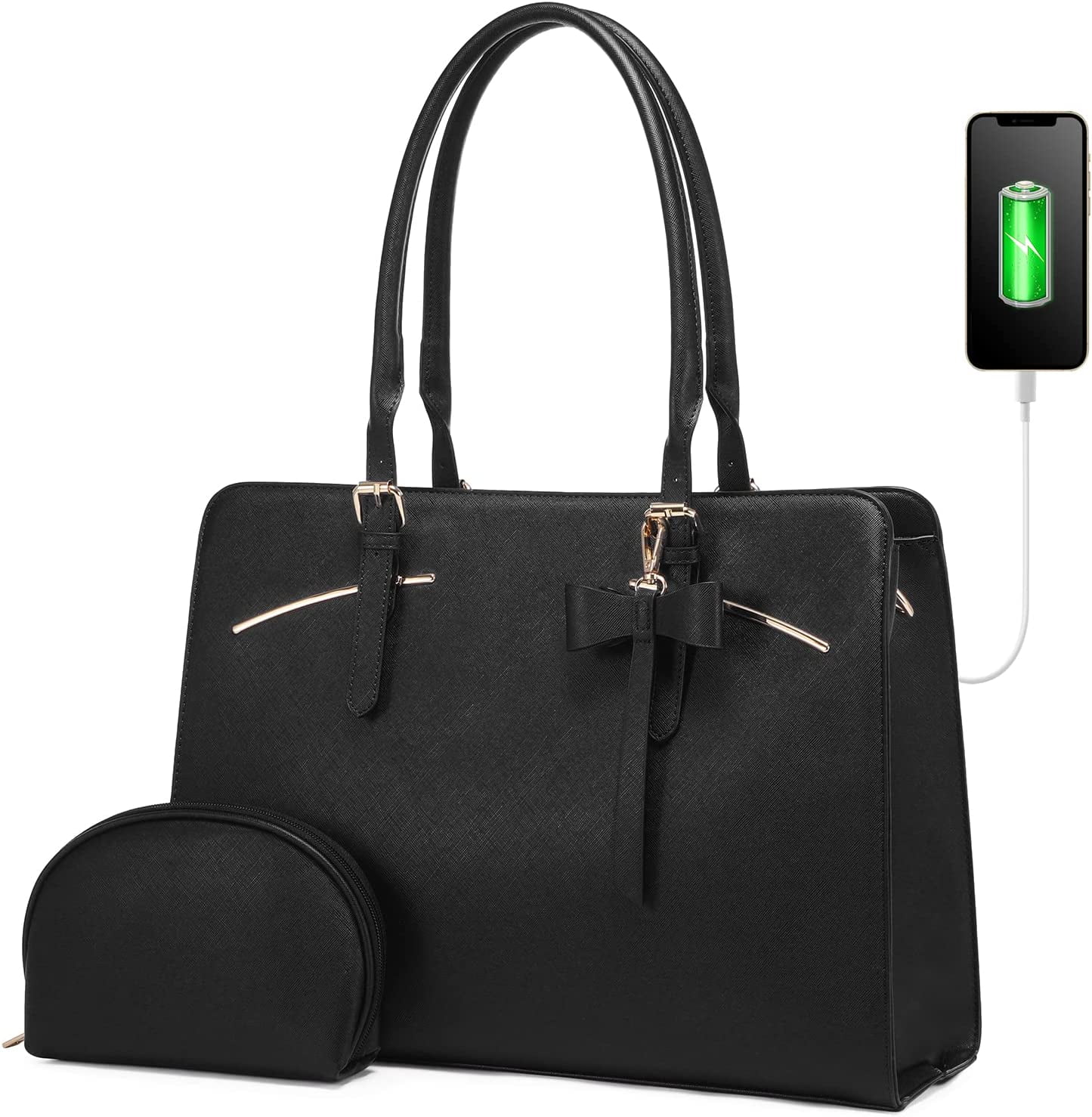 Pu Bright Leather Bag Set Women's Handbag Crossbody Bag - Temu