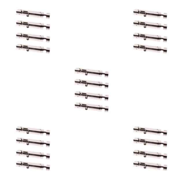 Justharion 4x Silver Stylish Door Upgrade Home Security With Easy Installation Sliding Door Lock Slide Screws Gate 4 inch 5Set