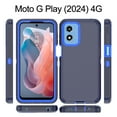 thumbnail image 6 of Xhy Moto G Play 2024 Case with Privacy Screen Protector Military Grade Heavy Duty Protection 3 in 1 Shockproof Armor Rugged Durable for Motorola G Play 2024 Phone - Dark Blue+Blue, 6 of 7