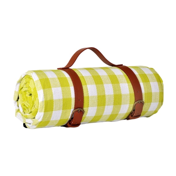 Toystoory Estera impermeable y transpirable para tienda de campaña con correas de cuero, esteras extragrandes a prueba de humedad carpas Rejilla verde y blanca 200*200cm