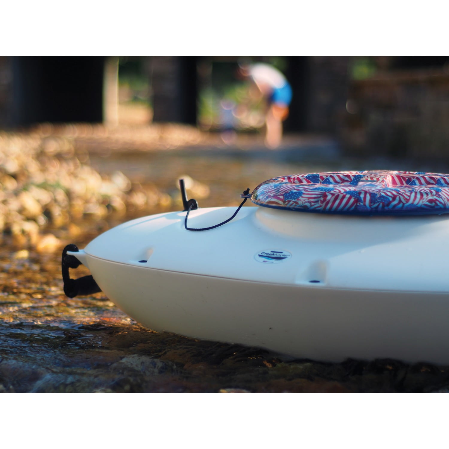 CreekKooler 30 qt. Floating Insulated Beverage Kayak White Cooler with 8  ft. Rope CK0022 + TS01601 - The Home Depot