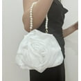 thumbnail image 2 of Women Floral Evening Bag Rose Elegant Satin Small Purses with Detachable Pearl Strap for Wedding, Party, 2 of 9