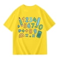 thumbnail image 4 of WMQPNNS Girls T Shirts Casual Short Sleeve Crewneck Loose Fit Printed Cotton Tee Shirt Graphic Tees for Summer for Age 13-14 Years, p1-Yellow, 4 of 4
