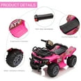 thumbnail image 5 of Bikes Aosom ATV Four Wheeler Ride on Car, Motorized Quad, 6V Battery Powered Electric Quad with Songs for 18-36 Months, Pink, Riding Toys, 5 of 10