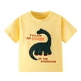 thumbnail image 2 of Kids Dinosaur Shirt for Boys 3D Sauropod Graphic Tee Short Sleeve Pale Yellow Tops Kids to Big Kid Age 2-8,Size 5 T, 2 of 9