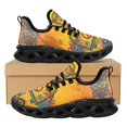 thumbnail image 1 of Zapatos de exterior ligeros con estampado de girasol y diseño de logotipo de paz de moda, cómodos y transpirables con cordones para correr, 1 of 6