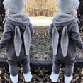 thumbnail image 4 of Body de Manga larga con orejas de conejo grande Sunnimix para recién nacido Unisex bebé Gris 9-12 meses, 4 of 8