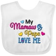 thumbnail image 3 of Inktastic My Mamaw and Papa Love Me with Hearts Boys or Girls Baby Bib, 3 of 4
