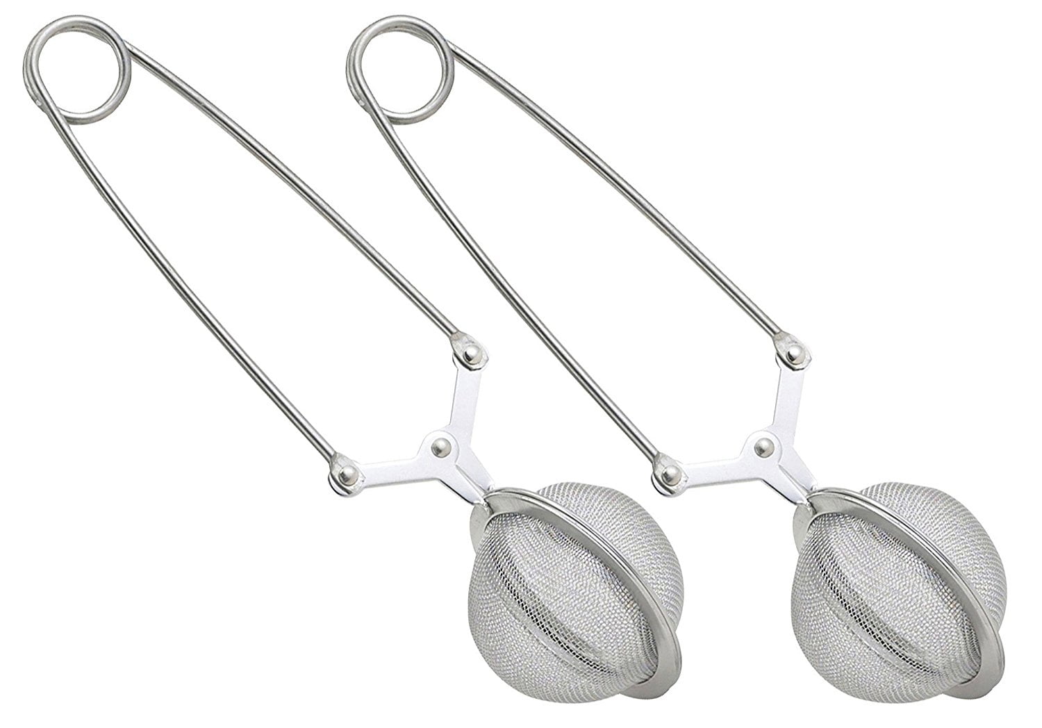 2 Pack Tea Infuser for Loose Leaf Tea Long Handled Mesh Snap Ball Tea Strainer