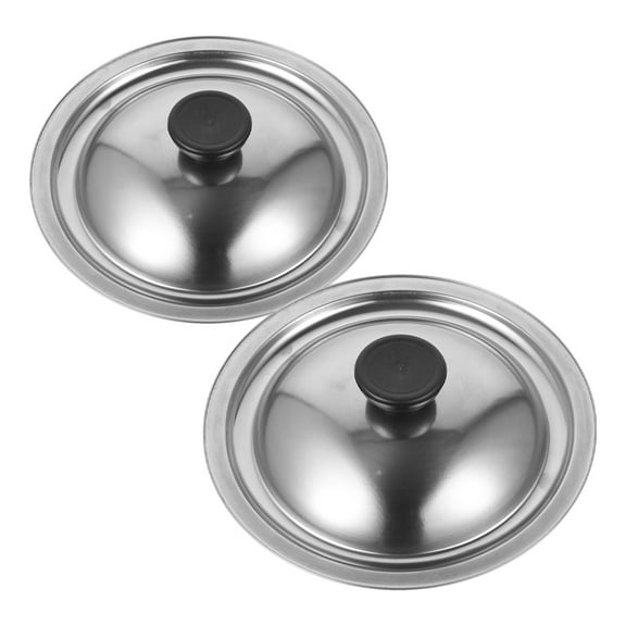 Clispeed 2Pcs Stainless Steel Universal Pan Lid for Kitchen Small Cookware Covers