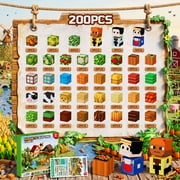 HXFOU Magnetic Blocks Farm Set, 200PCS STEM Magnetic Building Cubes Blocks Toy for Kids Ages 3+