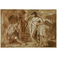 thumbnail image 2 of Camillo Procaccini 14x11 Black Ornate Wood Framed Double Matted Museum Art Print Titled: Mercury and Argus, 2 of 5