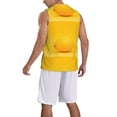 thumbnail image 5 of Gaeub Yellow Lemon Men's Mesh Basketball Jersey, Quick-Drying Sleeveless Top S-4XL, Loose Muscle Tank Top -XX-Large, 5 of 9