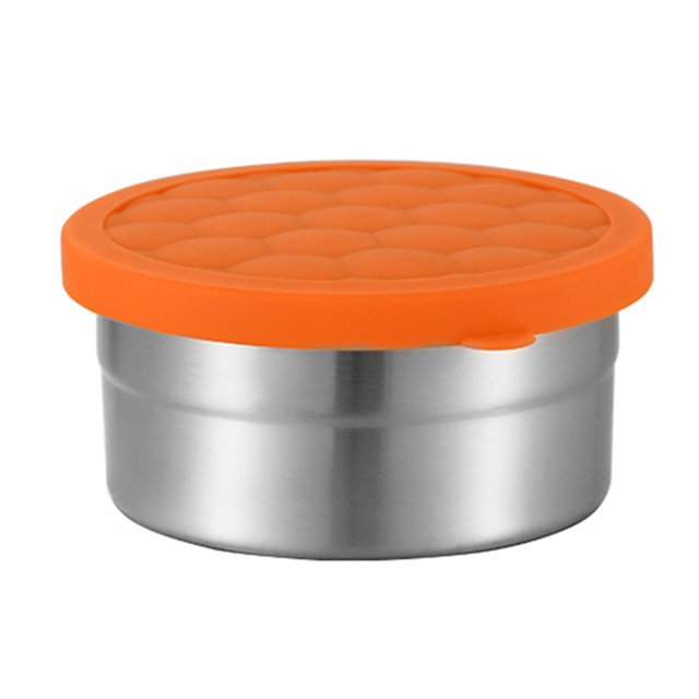 Visland Stainless Steel Snack Containers for Kids Leak Proof Toddler Food Container with Silicone Lids Stackable Metal Lunch Box for School And Daycare