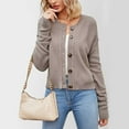 thumbnail image 4 of Cardigan Sweaters for Women Long Sleeve Button Round Neck Loose Fit Knitted Sweater Jacket Womens Cardigan Sweaters, 4 of 6