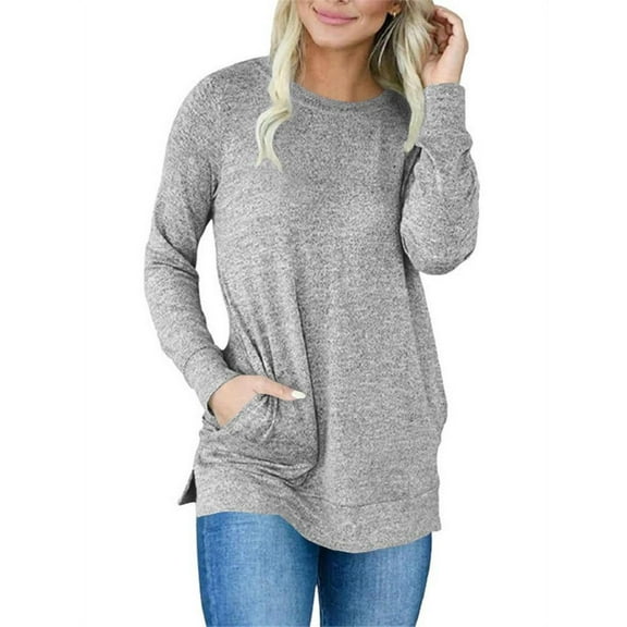 Women Tunic Long Sleeve Round Neck Sweatshirts for Women