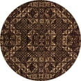 thumbnail image 1 of Ahgly Company Indoor Round Abstract Orange Modern Area Rugs, 3' Round, 1 of 4