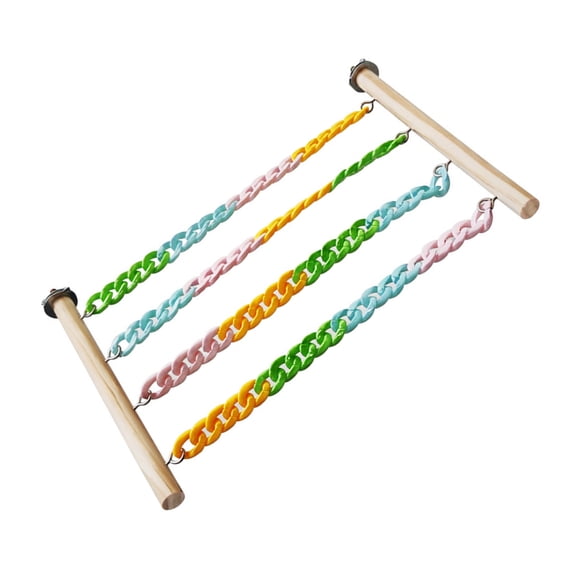 Interactive Sugar Gliders Exercise Toy Wooden Climbing Frame Colorful Chain Swing Rack For Cage Entertainment