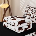 thumbnail image 5 of Manfei Rustic Cow Print Zipper Twin Comforter Sets with Fitted Sheet and 2 Pillowcases,Rustic Farm Animal Zipper Bedding Set,Chocolate Brown,Reversible, 5 of 7