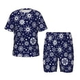 thumbnail image 1 of Fotbe Snowflakes2 Pijama Estampada de 2 Piezas para Niños – Ropa de Dormir de Manga Corta Cómoda para Niños y Niñas, Camiseta y Shorts de Algodón-Small, 1 of 6
