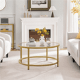 thumbnail image 3 of Renwick Round Glass Top Coffee Table for Livingroom, Gold, 3 of 10
