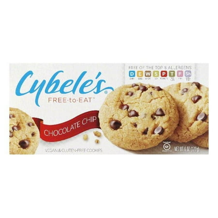 Cybeles Chocolate Chip Vegan & Gluten-Free Cookies, 6 Oz (Pack of