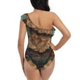 thumbnail image 5 of Picia Tree Meditating Golden Retriever Pattern Women's One Piece Swimsuits,One Shoulder Swimwear Asymmetric ,Ruffle Monokinis Bathing Suits,High Waisted Flattering Bathing Suits-XX-Large, 5 of 8