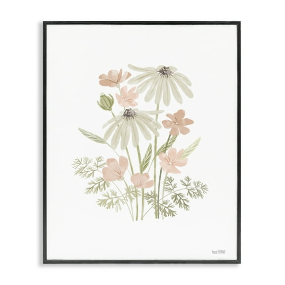 Stupell Industries Subtle Wild Blooms Plants & Flowers Painting Black Framed Art Print Wall Art, 11 x 14