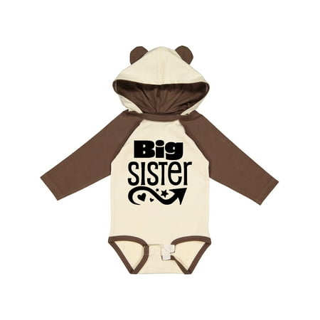 

Inktastic Big Sister- Arrow Stars Hearts Gift Baby Girl Long Sleeve Bodysuit