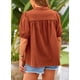 thumbnail image 2 of Camisa PRETTYGARDEN con Botones y Mangas Farol en Rojo Ladrillo M, 2 of 8