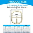thumbnail image 2 of Uxcell Single Prong Belt Buckle, Metal Roller Pin Buckle Oval Center Bar Buckles for Strap Belt Purse Making Hardware Light Gold/Black 1.5", 2 of 7