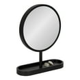 thumbnail image 1 of Kate and Laurel Travis Modern Tabletop Mirror, 17 x 21, Black, Freestanding Round Mirror with Small Decorative Tray for Catch All Storage and Table Decor, 1 of 9