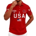 thumbnail image 5 of FASHOFT 250 Anniversary USA Shirt Men 4th of July Polo Shirts Moisture Wicking Patriotic Golf Polos Red XXXXL, 5 of 5