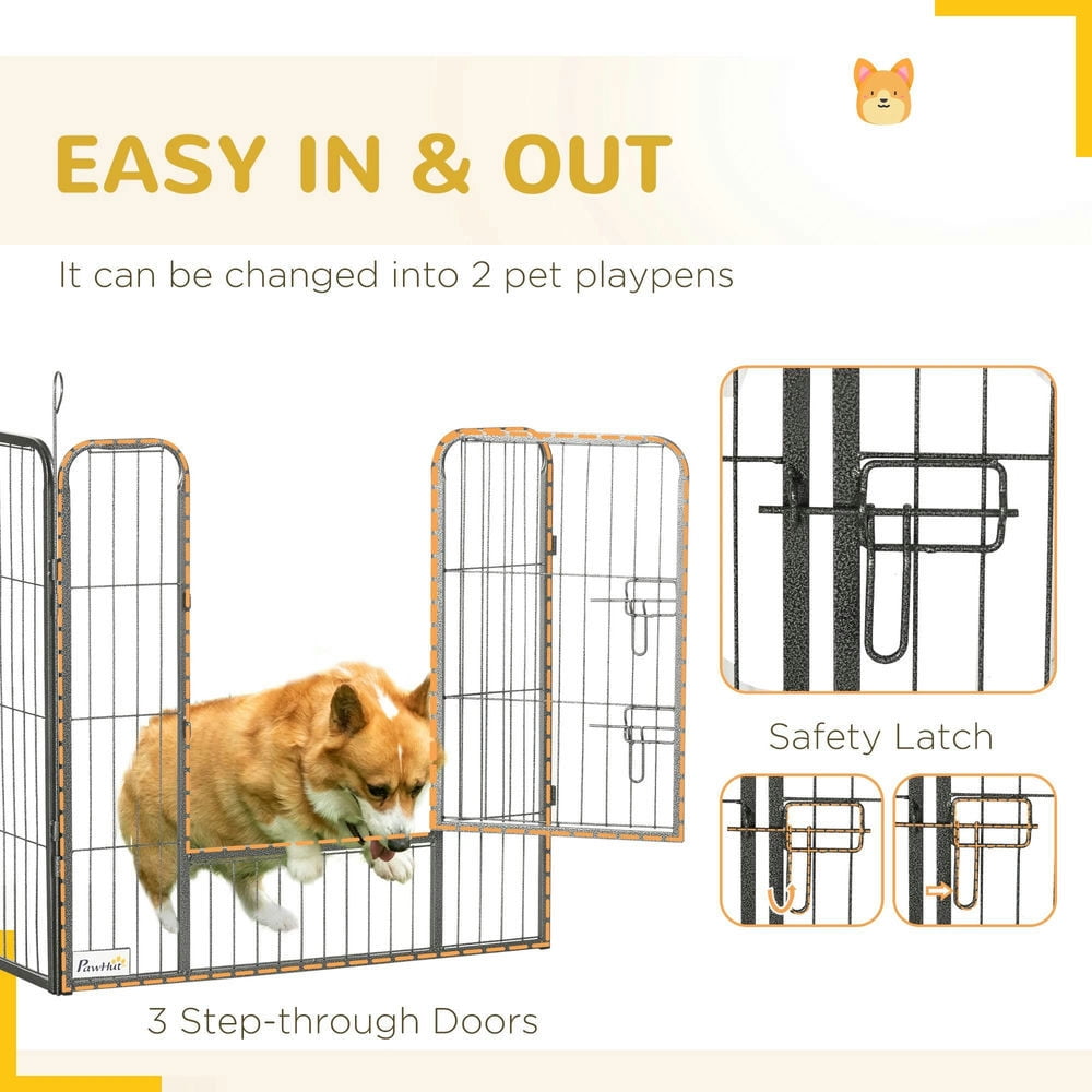 GVN 24 Panel Dog Playpen for Small and Medium Dogs with Lockable Door, 15.7' x 15.7' x 2.6'