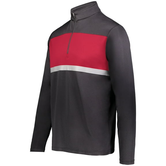 Holloway Sportswear S Prism Bold 1/4 Zip Pullover Black/Scarlet 222591