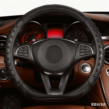 Sport Style Steering Wheel Cover Carbon Fiber Leather Durable Anti-Slip Four Seasons Universal 15 Inch Car Wheel Protector for Women Men